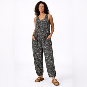 Vintage Laura Ashley Mother and Child Floral Jumpsuit corduroy size M